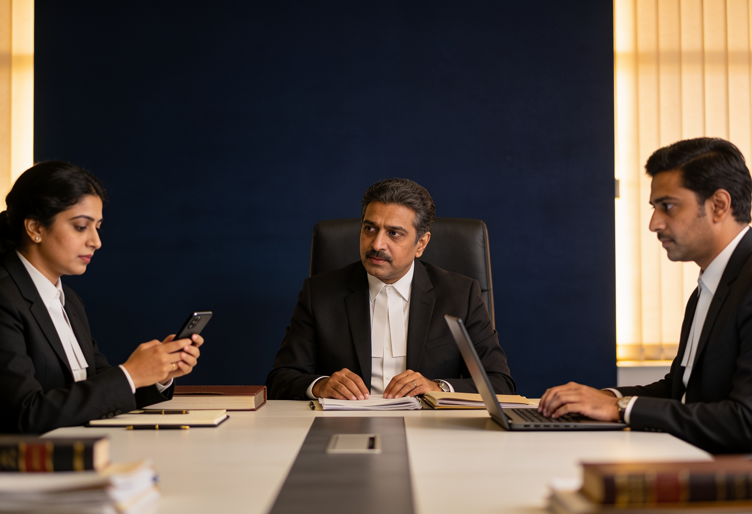 Legal professionals in a meeting